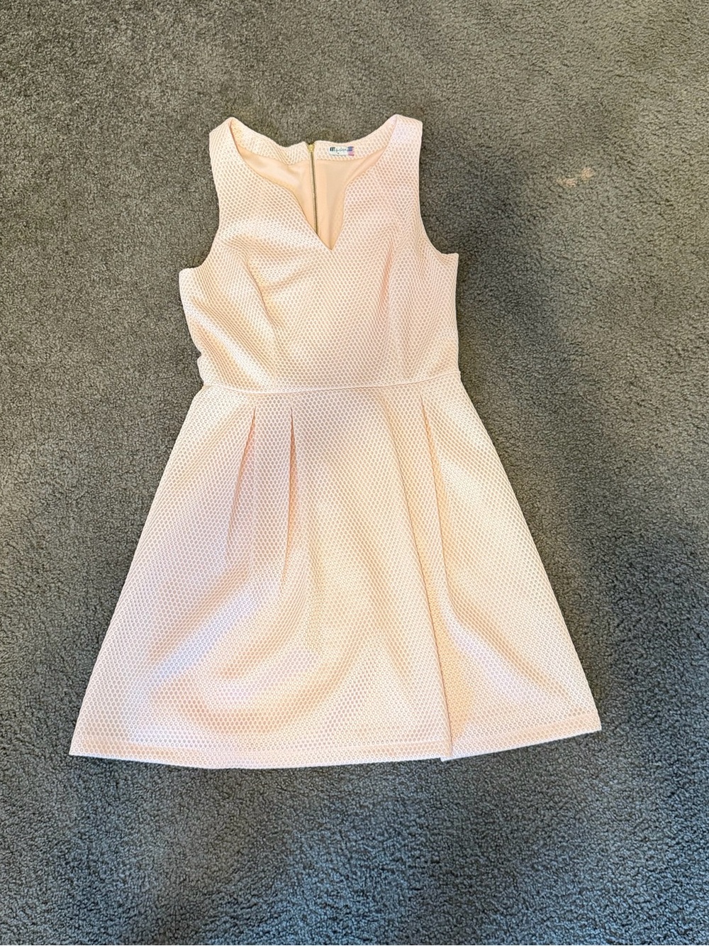 Kut from the Kloth Light Pink Sleeveless Textured Mini Dress